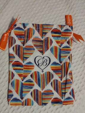 Brighton Multicolor Striped Heart Drawstring Pouch